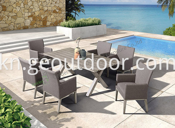 aluminium outside chair and table set